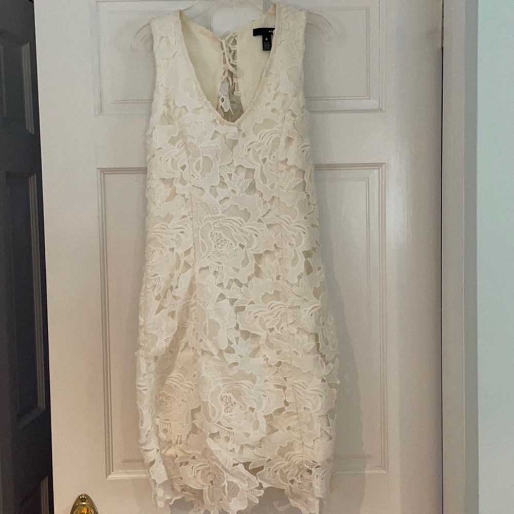 Lacy white aqua dress